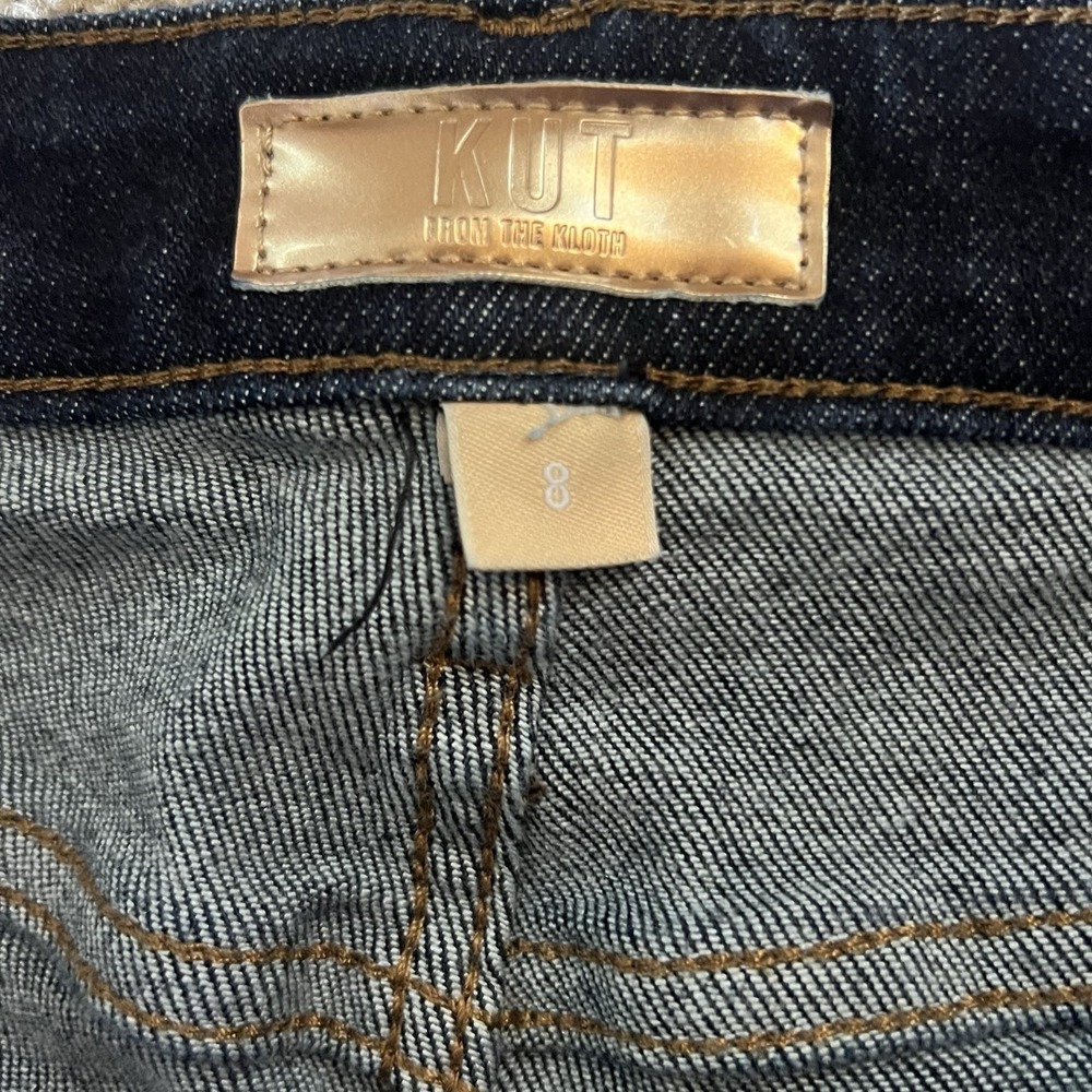 KUT From The Kloth Fay Fab Ab Straight Leg Jeans Dark Wash Cuffed Women's 8 - Picture 5 of 5